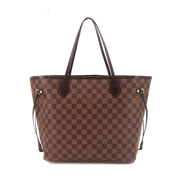 Louis Vuitton Damier Neverfull MM Tote Bag Ebene Cerise Brown Gold Hardware - Picture 1 of 9